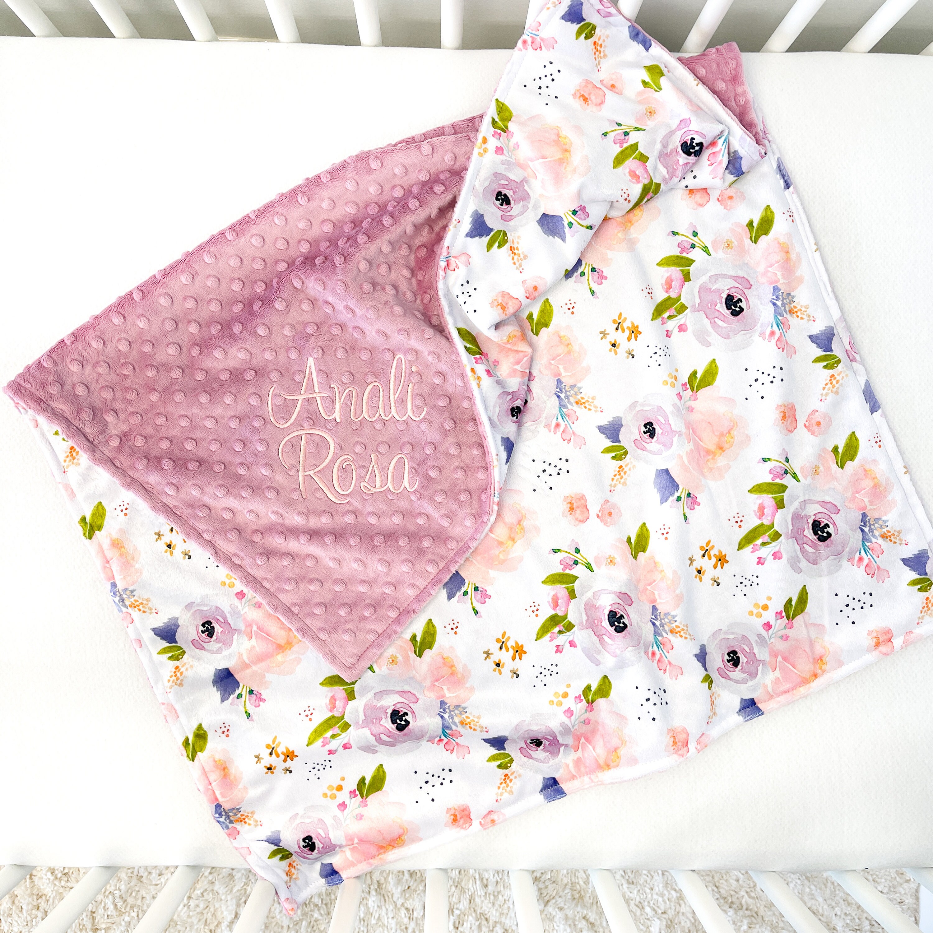 Personalized Baby Girl Blanket Gift for New Baby Floral Etsy