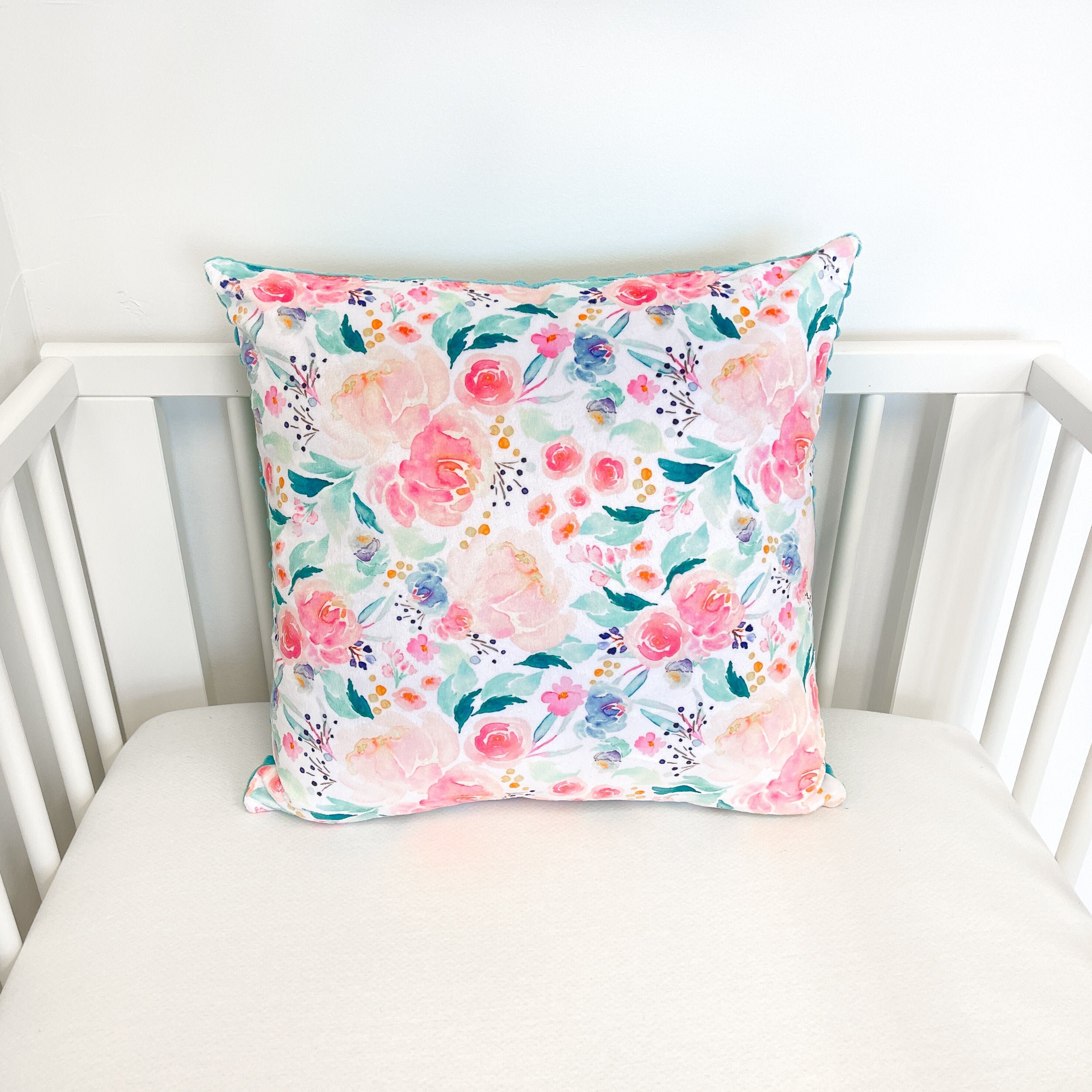 Nursery Pillow Pink Floral Pillow Baby Girl Nursery Decor Etsy