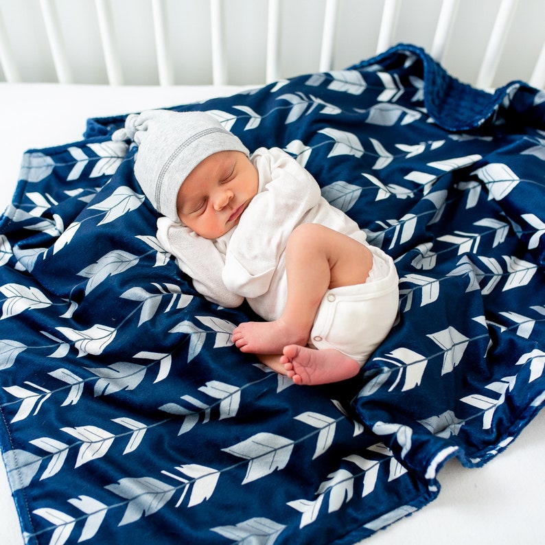 Baby Boy Personalized Blanket Minky Blanket with Name Baby Shower Gift Receiving Blanket Monogrammed Baby Gift Custom Newborn Gift image 5