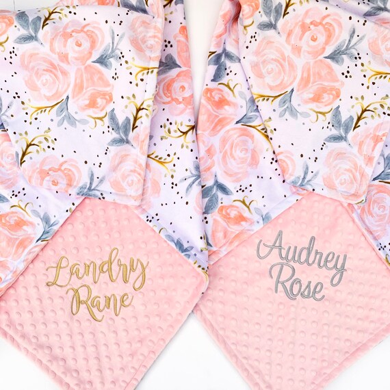 personalized baby girl blankets