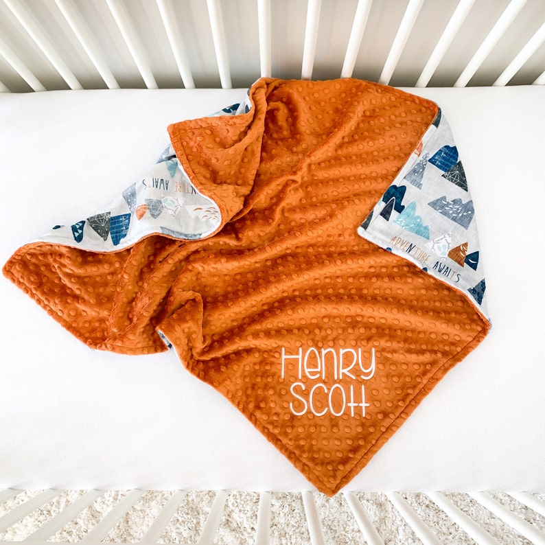 Personalized Baby Boy Blanket Mountain Blanket for Boy Etsy