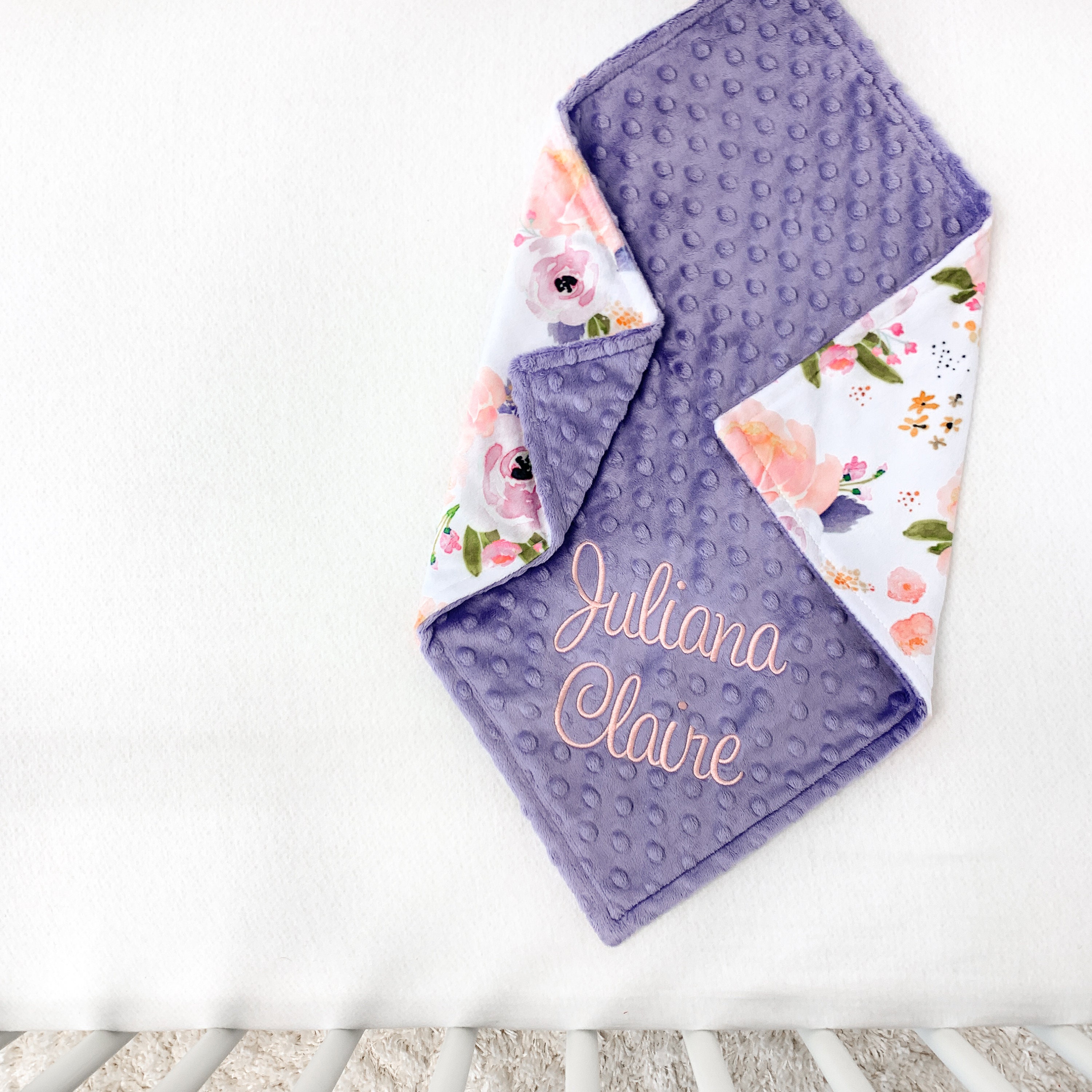 Personalized Baby Girl Blanket Gift for New Baby Floral Etsy