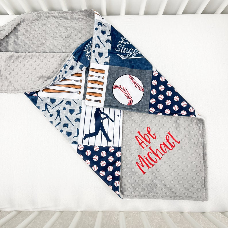 Baseball Baby Blanket Personalized Minky Blanket Sports Etsy