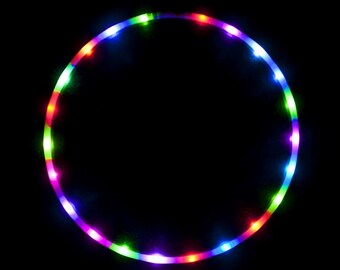 The Hoop Shop Light Up LED Hula Hoop Designed and Hand Crafted in Michigan with Beautiful Auto Strobing Rainbow Lights …