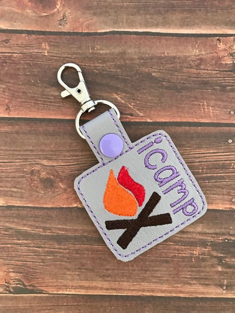 I Camp Keychain Key Fob Snap Tab Luggage Tag Zipper Pull Etsy