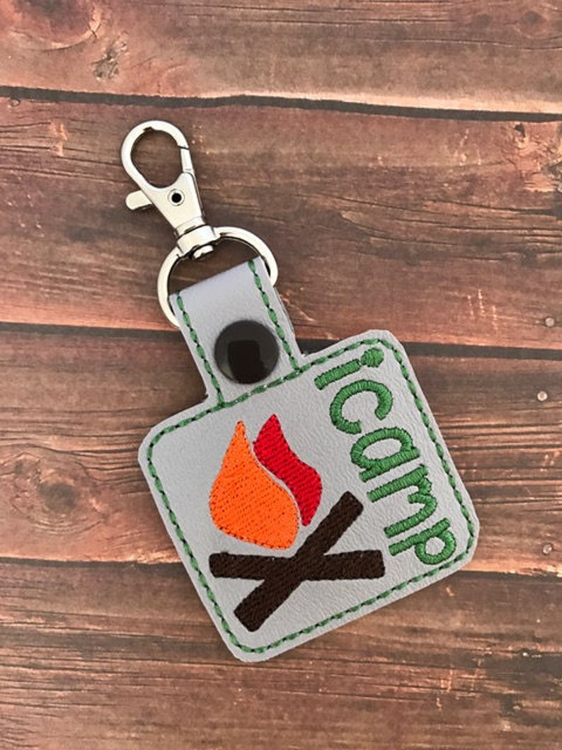 I Camp Keychain Key Fob Snap Tab Luggage Tag Zipper Pull Etsy