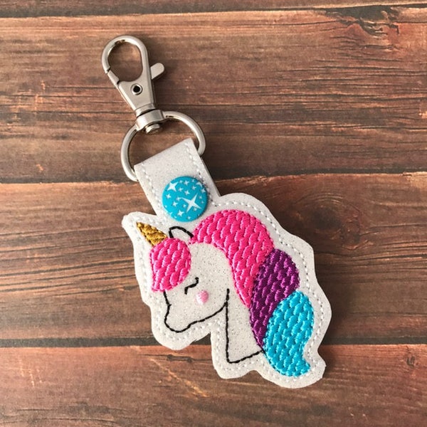 Unicorn, Keychain, Key Fob, Snap Tab, Luggage Tag, Zipper pull, Bag Tags, Backpack, Purses