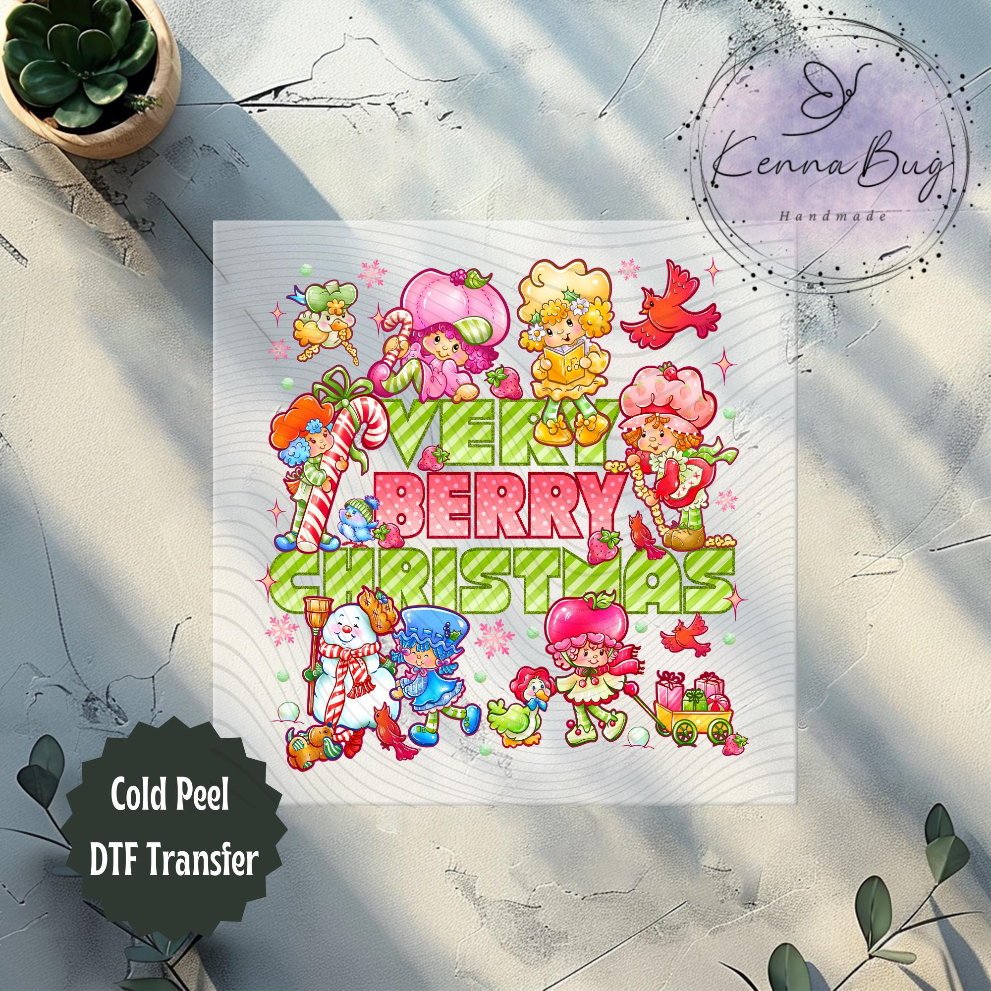Very Berry Christmas, Strawberry, 80's Cartoon, DTF Transfer, Ready to Press, Shirt Transfer, Heat Transfer, Direct to film Transfer
