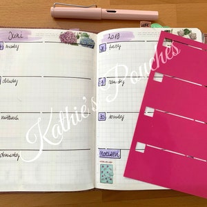 13B6 Stencil for B6 notebook, bullet journaling, week on two pages, WO2P