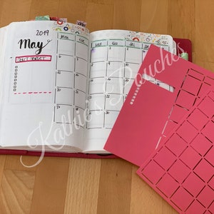 06B6: 2 Stencils for B6 notebook, bullet journaling, monthly layout