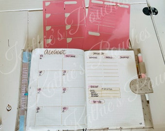 08B6 - 2-er Set Schablone B6 Bullet Journal, Woche auf zwei Seiten: Shopping, To-Do, Workout, Meal Plan