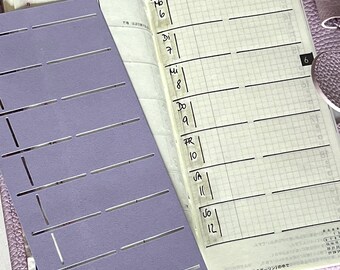 10W Stencil for Hobonichi weeks: week on one page, mirroring the weeks layout