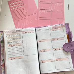 38B6: 2 Stencils for B6 notebook, bweekly layout plus TO-DO-list, Workout-Tracker, Meal Plan, Tracker
