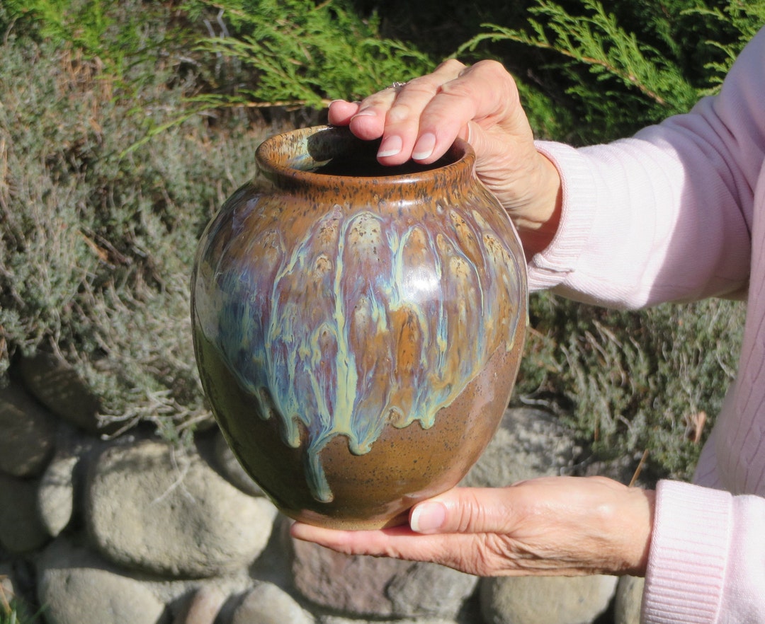 Vase, Stoneware Vase, Ceramic Vase, Wheel Thrown Vase, Brown, Pottery ...