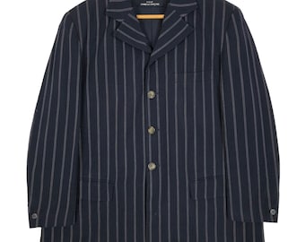 Vintage 90s Tricot Comme Des Garcons Wool Blazer - Striped Jacket