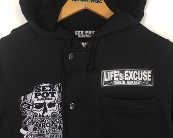 SEX POT revenge 委ねれ ライダース パーカー ファー y2k 17