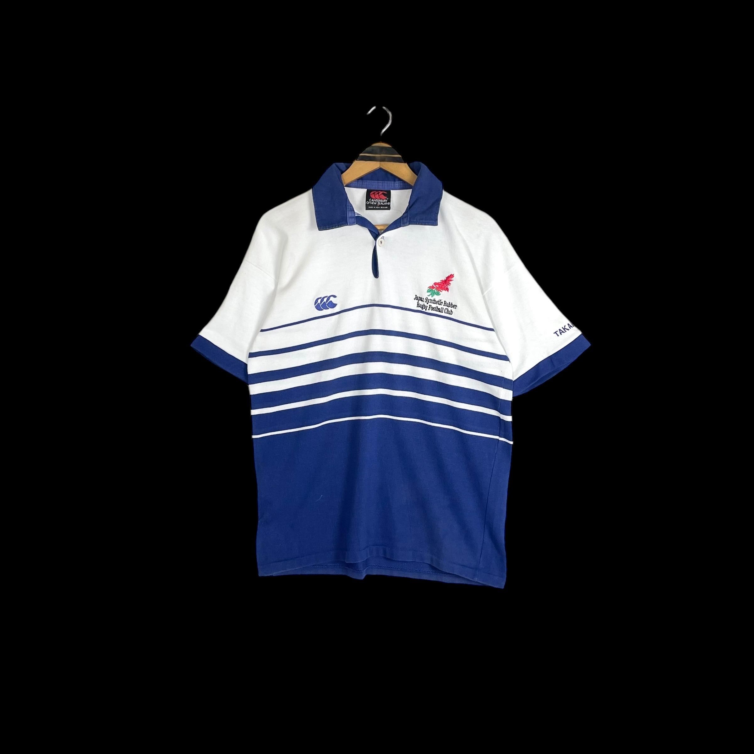 Vintage 90s Canterbury Japan Rugby Polo Shirt - Striped Logo