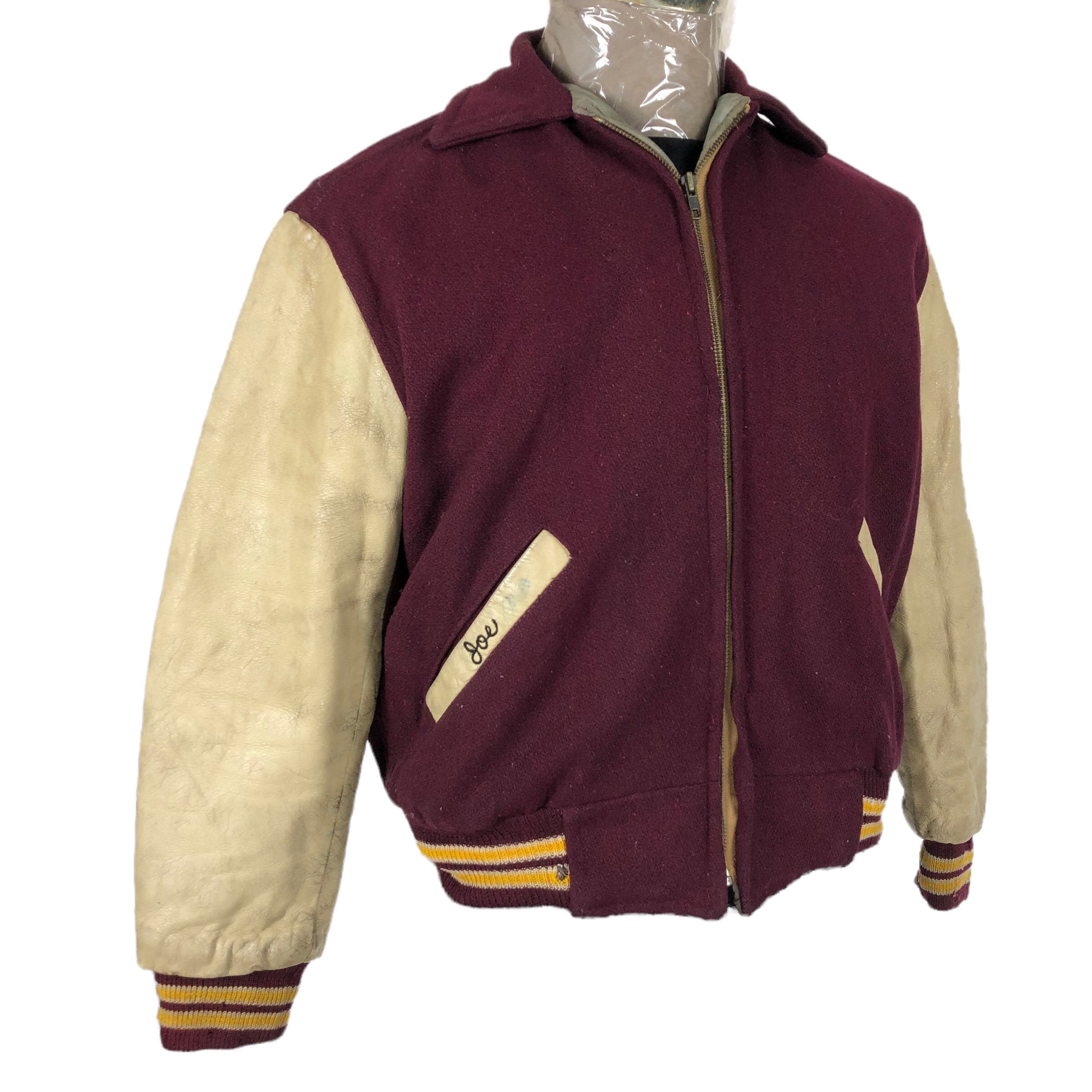 Vintage Loyola Academy Varsity Jacket: 40s Wool & Leather