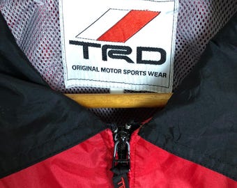 Vintage Toyota TRD Racing Jacket: Embroidered Logo, Red Nylon