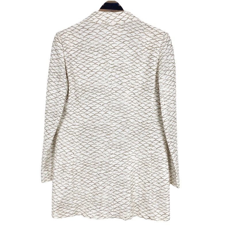 Genny Viscose Blazer Fish Scale Pattern Single Breasted Two Etsy