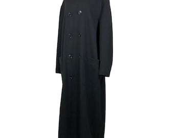 Vintage 90s Archive Robe De Chambre Comme Des Garcons Wool Trench Coat Double Breasted Overcoat Rei Kawakubo Designer