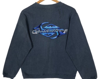 Vintage Quiksilver Crewneck Sweatshirt Pullover Big Logo Streetwear Surfwear Size S
