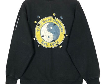 Vintage T&C Surf Designs Hawaii Crewneck Sweatshirt Pullover Big Logo Sweater Surfwear Streetwear Size M
