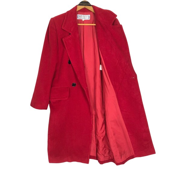 Vintage 90s Yves Saint Laurent Red Wool Trench Coat - Size M - Etsy