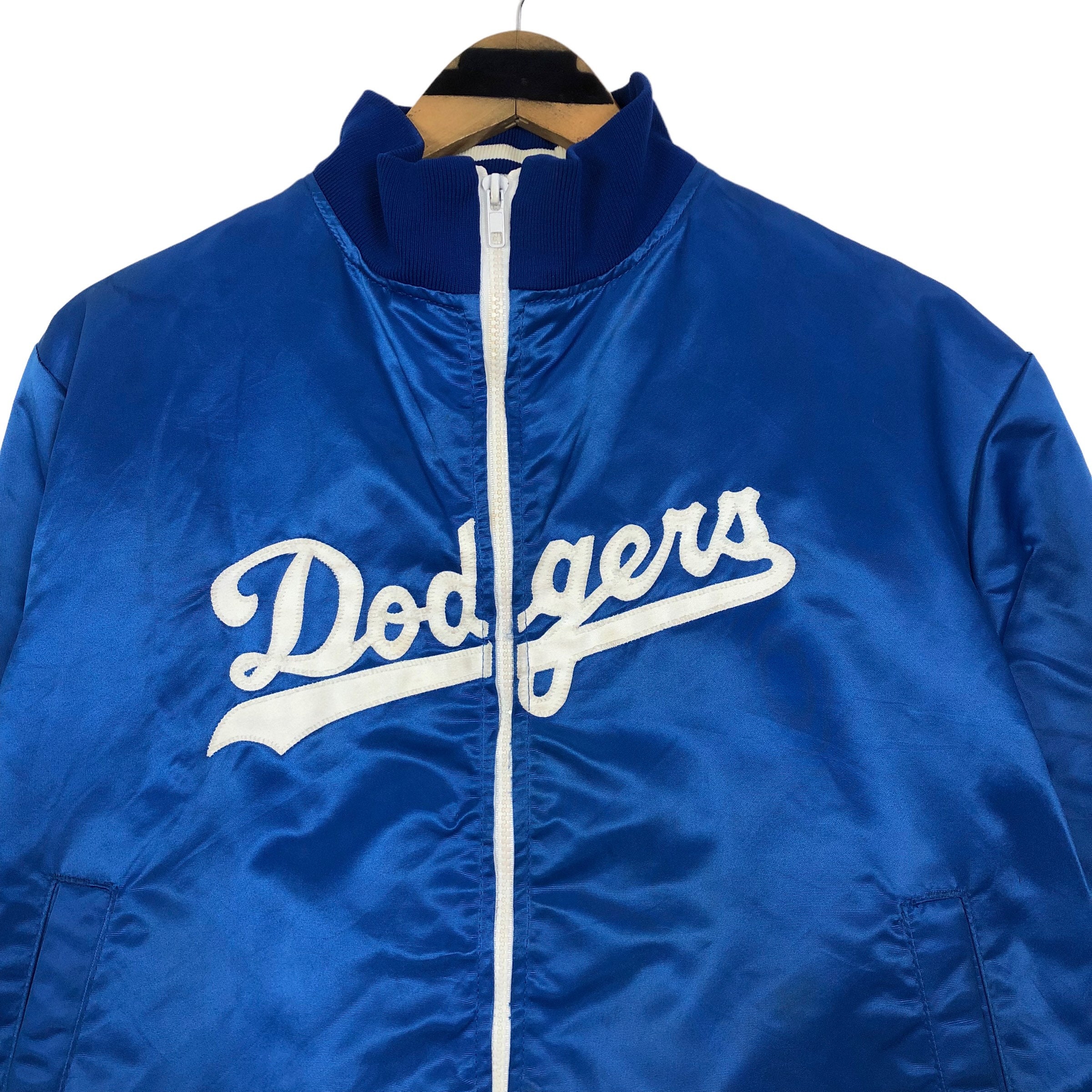Vintage 90s LA Dodgers Satin Varsity Jacket: Embroidered Big Logo