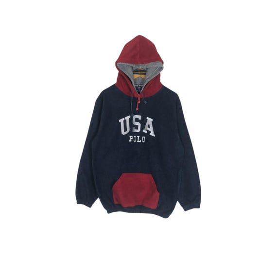 Vintage 90s Polo Sport Ralph Lauren Fleece Hoodie Sweater Pullover