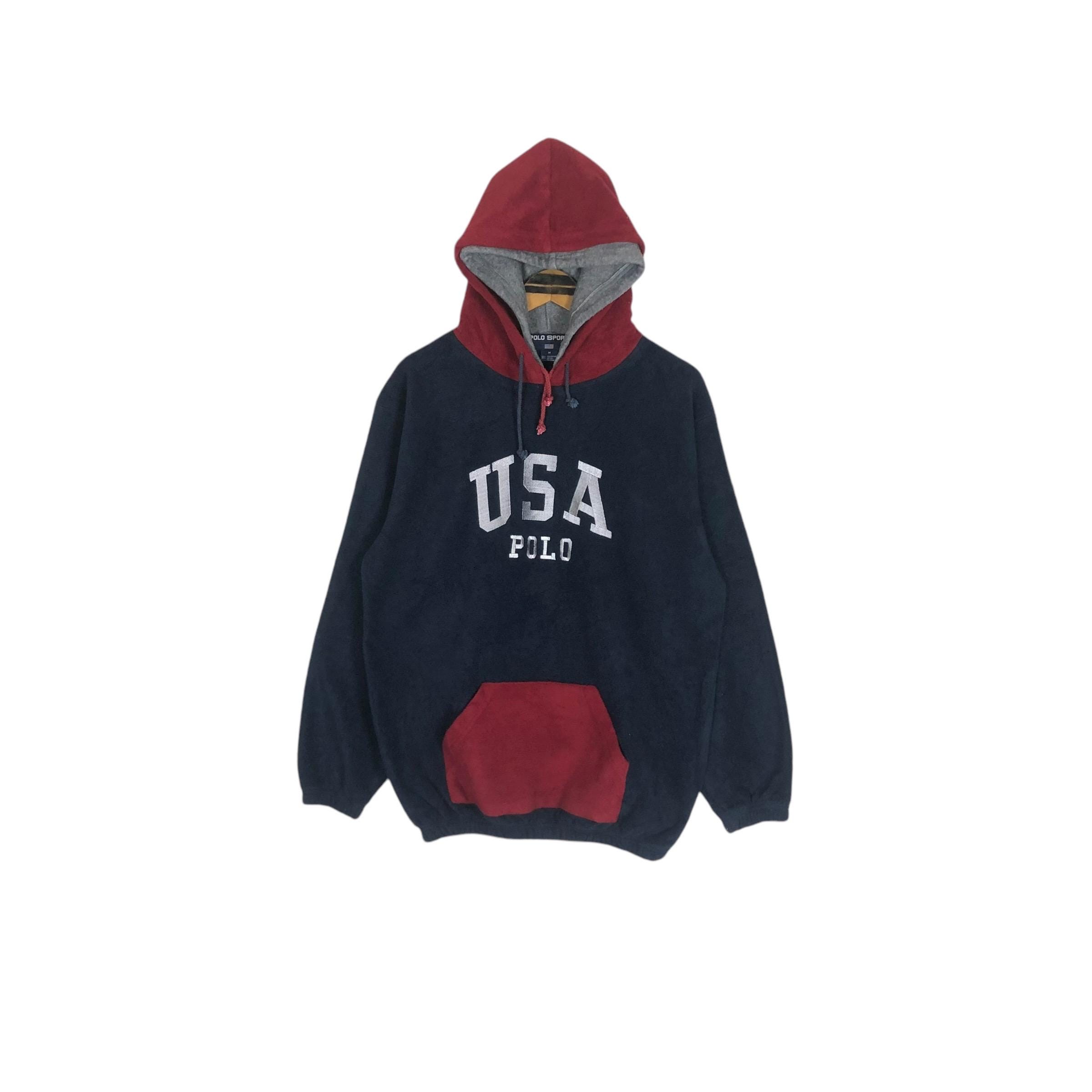 Vintage 90s Polo Sport Ralph Lauren Fleece Hoodie Sweater Pullover