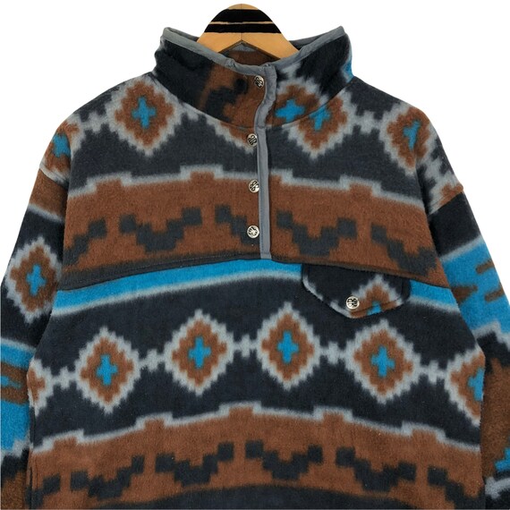 Vintage 90s Bill Blass Mock Neck Fleece Sweater P… - image 2