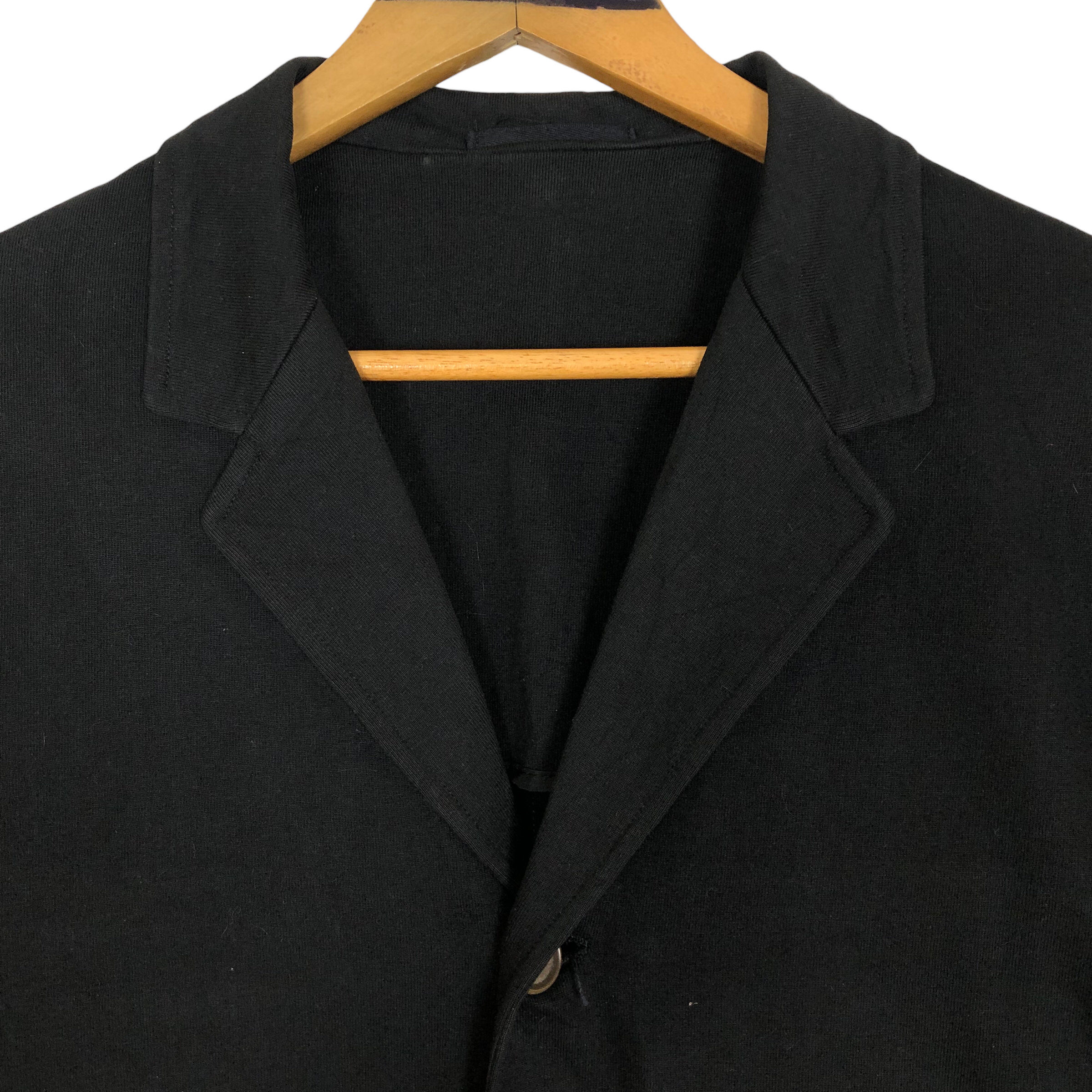 ラメルマメゾン正規品★25SS★WOOD BUTTON FRENCH JACKET BLACK Milwaukee Leather SFM1880 Men's Black 2-Button Closure Car