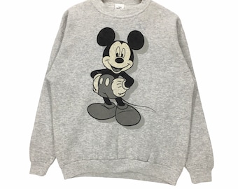 Vintage 90s Walt Disney Mickey Mouse Crewneck Sweatshirt Pullover Big Logo Disney Store