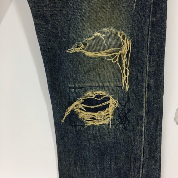 Vintage Beams Distressed Ripped Jeans - image 10