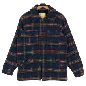 Vintage 90s Melton Outer Wear Flannel Wool Western Jacket Plaid Checkered Made In USA Button Up Shearling Pendleton Streetwear Size M