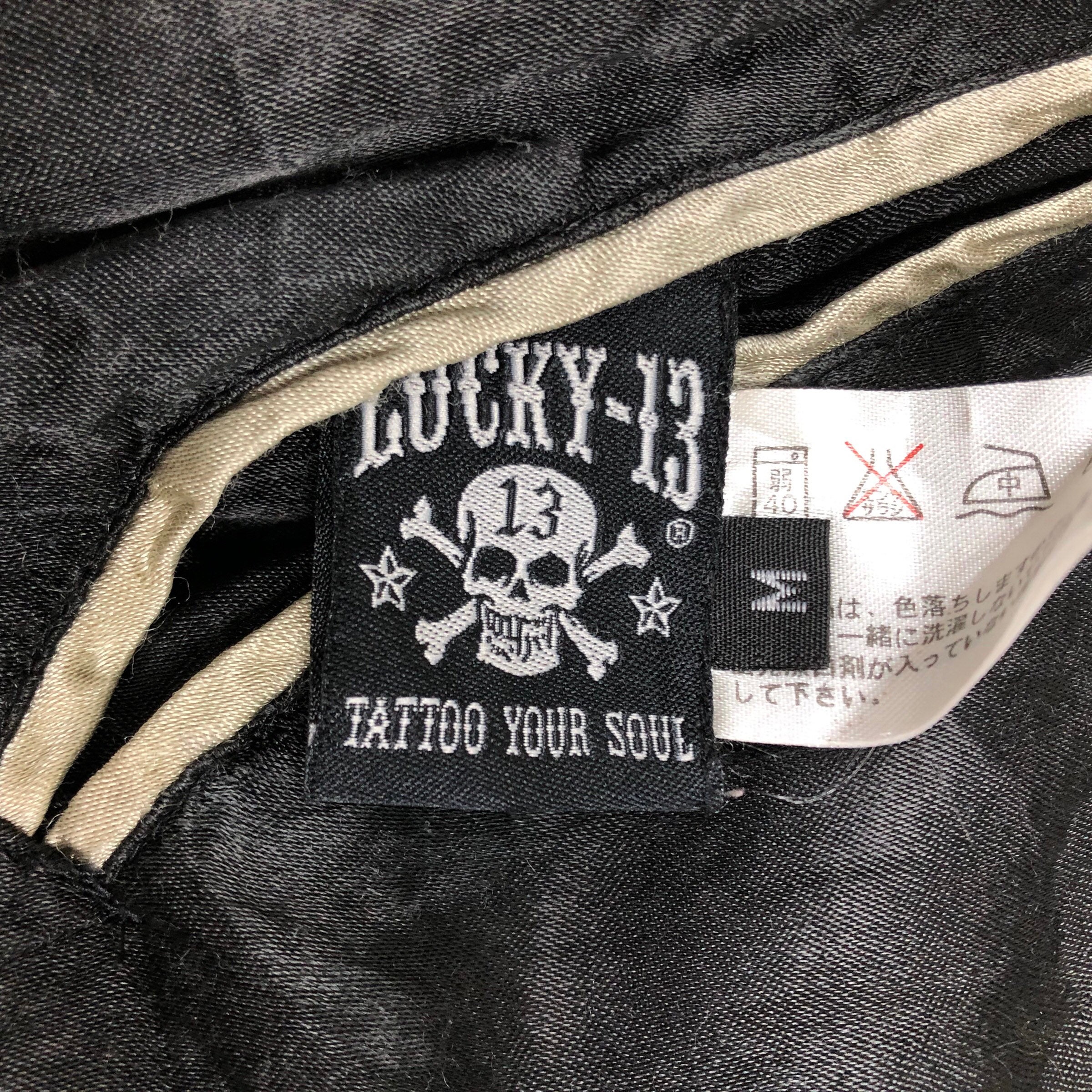 Vintage Lucky 13 Sukajan Jacket: Reversible Rayon Embroidered