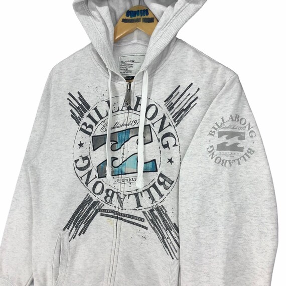 Billabong Hoodie Zip up Sweatshirt Big Logo Streetwear