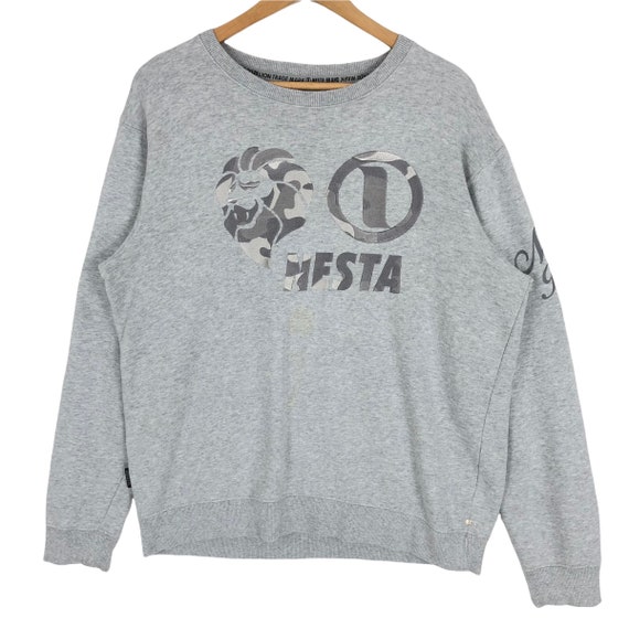Nesta Brand Crewneck Sweatshirt Pullover Big Logo Stains Lion 