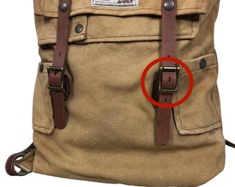 Vintage Avirex Canvas Backpack: Leather Straps, Military Ration