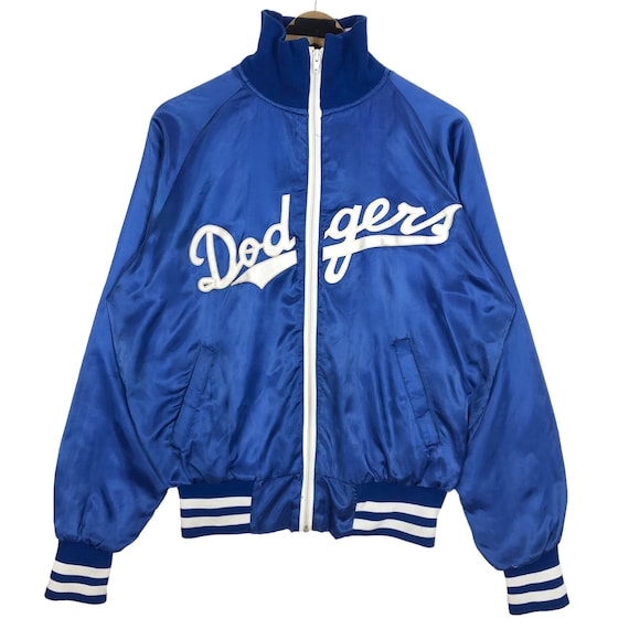 Vintage 80s LA Dodgers Varsity Jacket: Embroidered Big Logo, Made