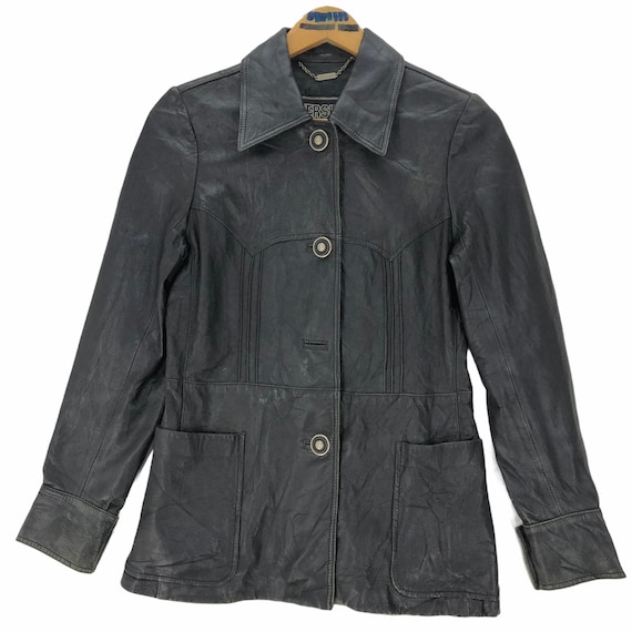 Vintage Versus by Gianni Versace Womens 100% Leather Jacket - Etsy
