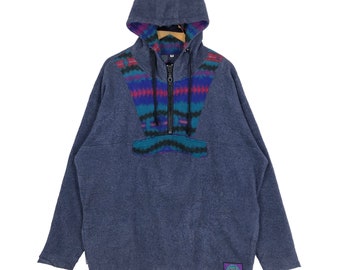 Sudadera con capucha vintage de los 90: sudadera azteca, talla XL extragrande