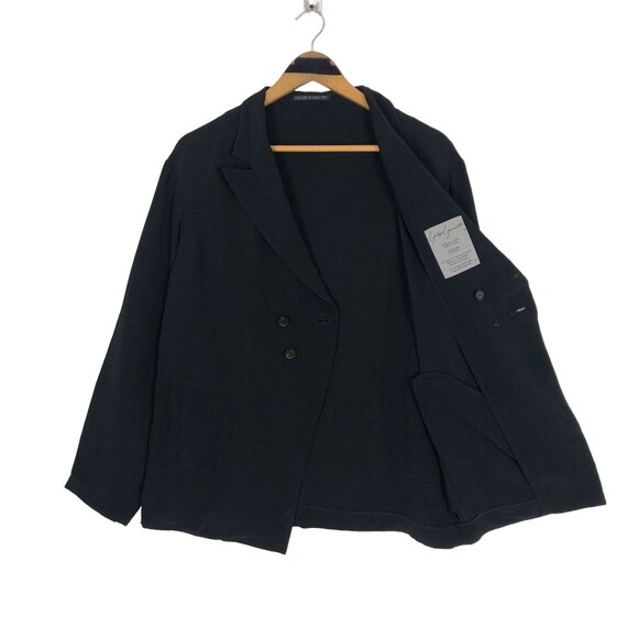 Yohji Yamamoto Femme Rayon Coat Single Breasted Wide Lapel Light 