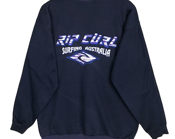 Vintage 90s Rip Curl Crewneck Sweatshirt: Surfing Australia Big Logo