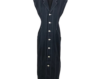 Vestido vintage de algodón Comme Des Garçons, de tricot, primavera/verano 2001, con botones, sin mangas, estilo urbano japonés (talla S)