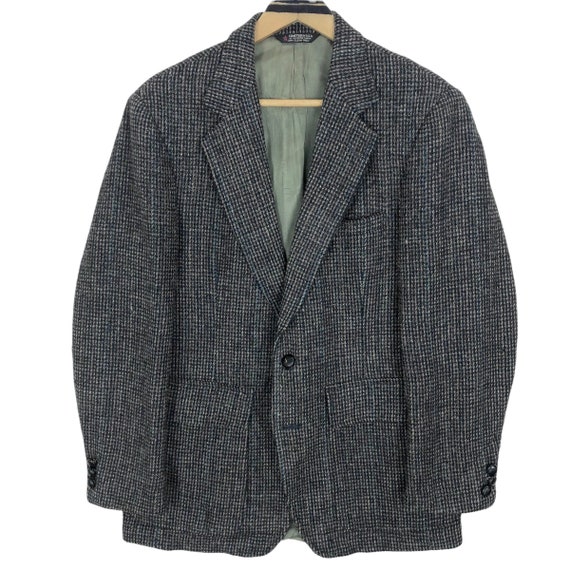 Vintage 90s Harris Tweed X George Barry Wool Coat… - image 1