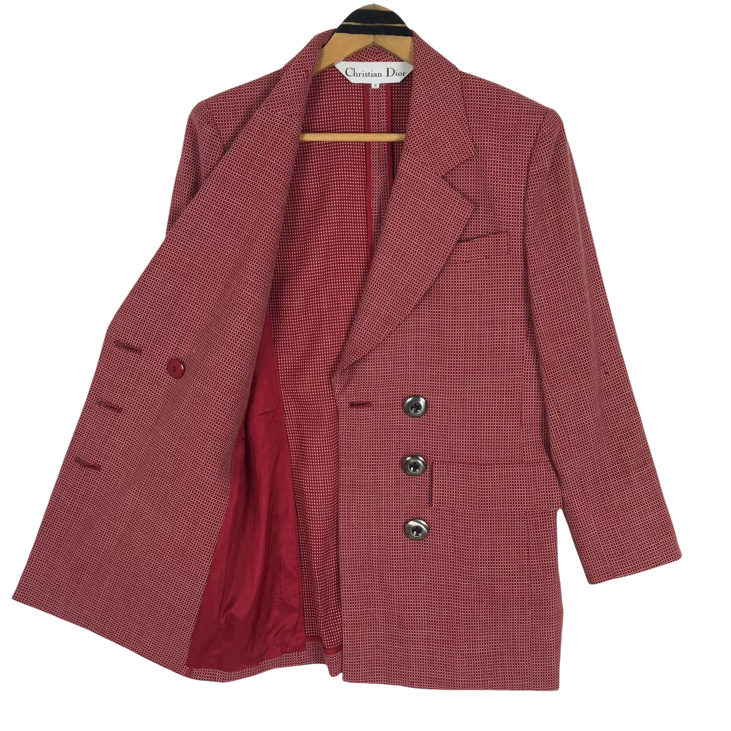 Vintage 90s Christian Dior Wool Coat Light Jacket Single