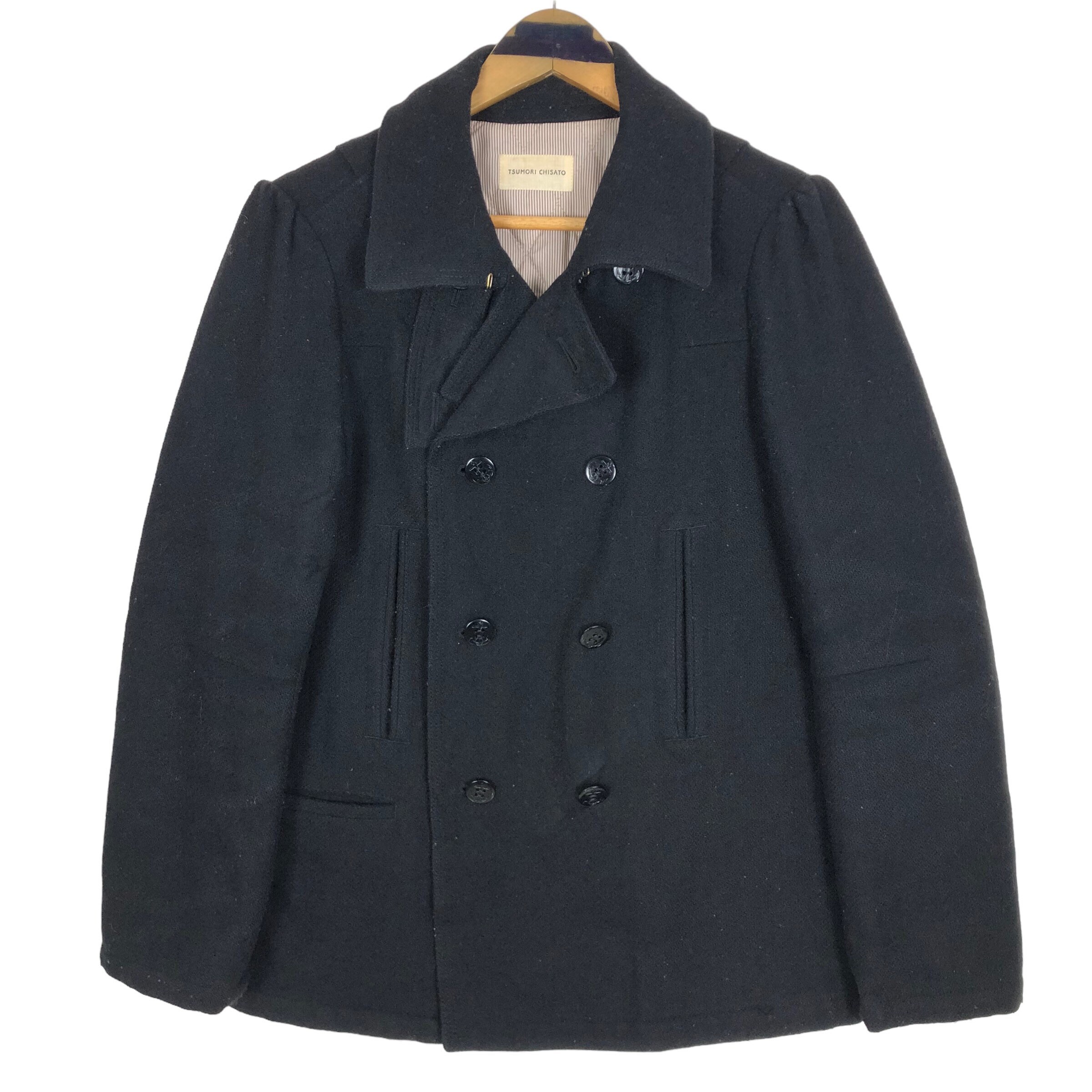 Vintage 90s Tsumori Chisato A/W 1992 Wool Double Breasted Pea Coat 