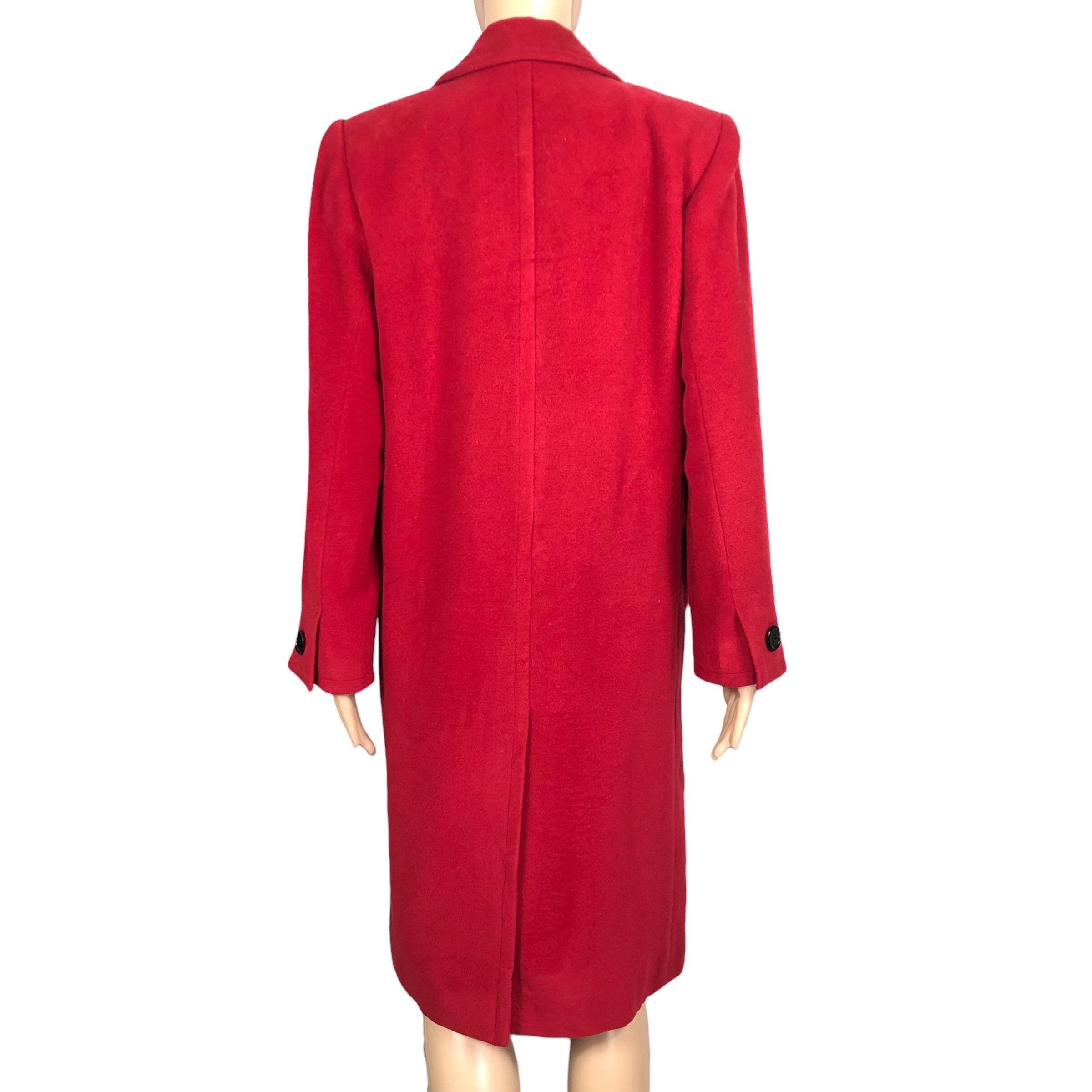 Vintage 90s Yves Saint Laurent Red Wool Trench Coat - Size M - Etsy